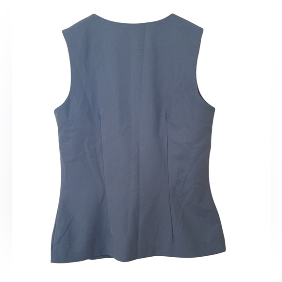 Vintage Rampage Tailored Waistcoat Vest Blue Button Front Size 7 Dark Academia - Picture 3 of 6